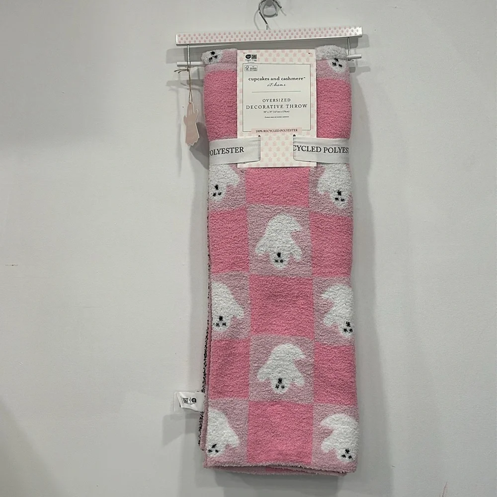 Cupcakes and Cashmere Pink Ghost Oversized THROW 50”x70” Viral TikTok BLANKET